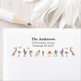 Butterfly Flower Garden Return Label