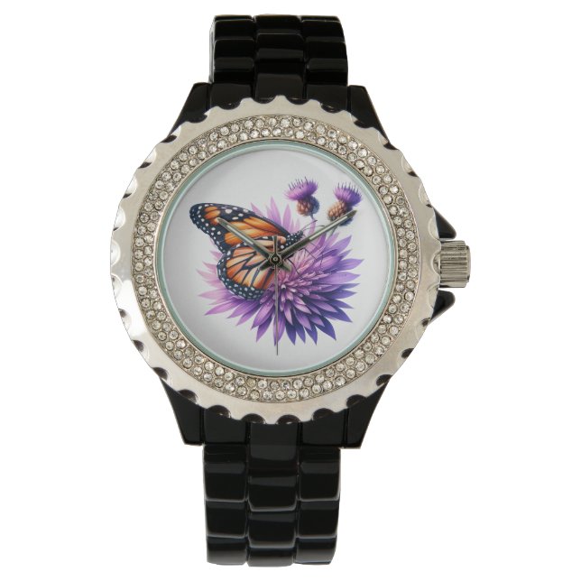 Butterfly & Flower. Horloge (Voorkant)