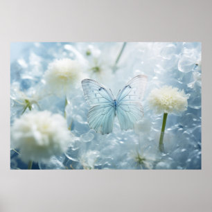 Butterfly Flower Natuur Serene Tranquil Poster