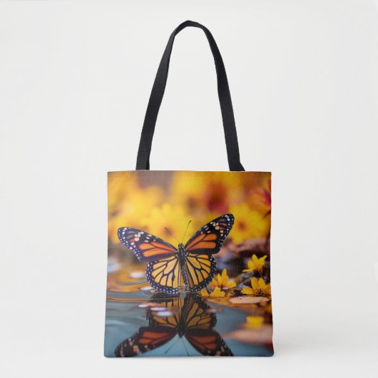Butterfly Flower Natuur Serene Tranquil Tote Bag (Voorkant)