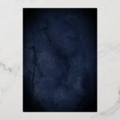 Butterfly Flower Navy Silver Quinceanera Folie Uitnodiging (Achterkant)