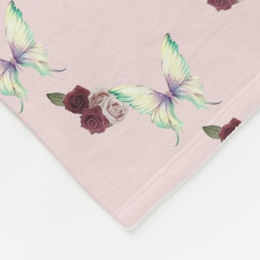 Butterfly flower ontwerp fleece deken (Hoek)