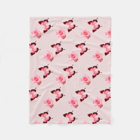 Butterfly flower ontwerp fleece deken (Voorkant)