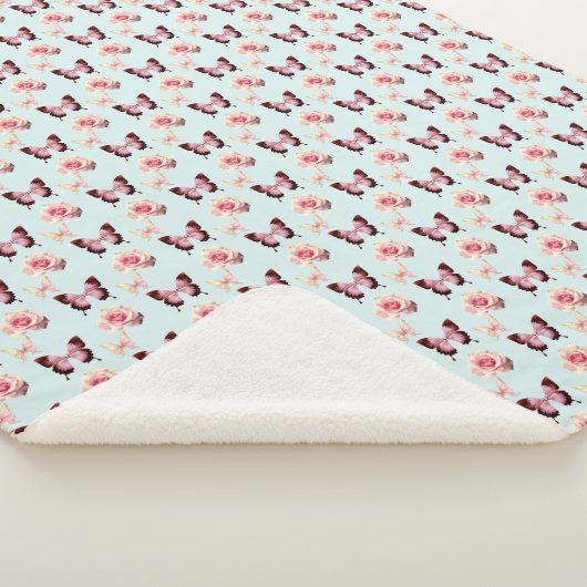 Butterfly flower ontwerp sherpa deken (3/4)