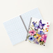 Butterfly flower pattern notitieboek (Binnen)