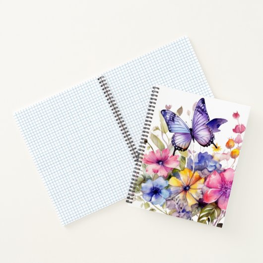 Butterfly flower pattern notitieboek (Binnen)