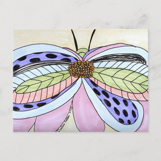 Butterfly Flower Postcard Briefkaart (Voorkant)