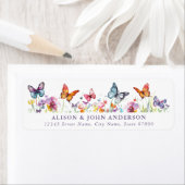  Butterfly Flower Retour Adreslabels Etiket (Insitu)