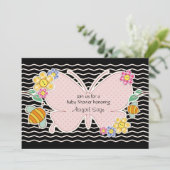 Butterfly, Flowers and Bees Baby shower Kaart (Staand voorkant)