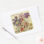 Butterfly Flowers door Charles Mackintosh Vierkante Sticker (Envelop)