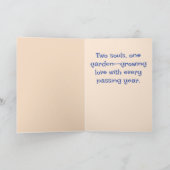 Butterfly Flowers Happy Jubileum Wenskaart Kaart (Binnen)