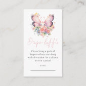 Butterfly Flowers Luier Raffle Baby shower Informatiekaartje (Voorkant)