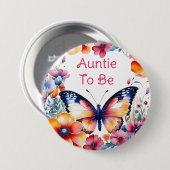 Butterfly Flowers Meisje's Baby shower tante om te Ronde Button 7,6 Cm (Voorkant /achterkant)