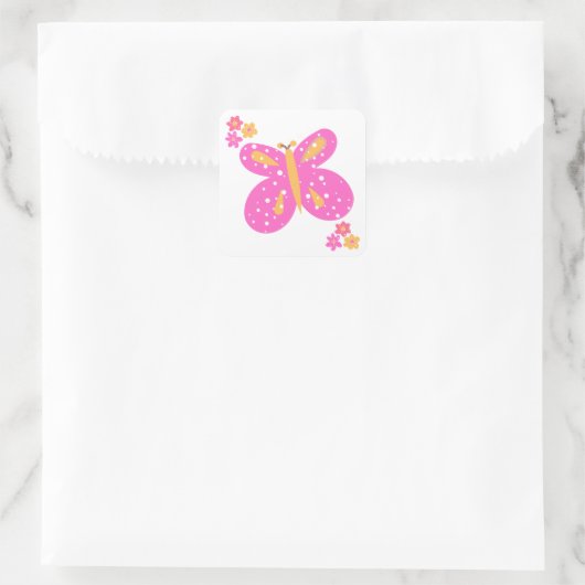 Butterfly Flowers Pinks Yellow_Fun Stickers (Tas)