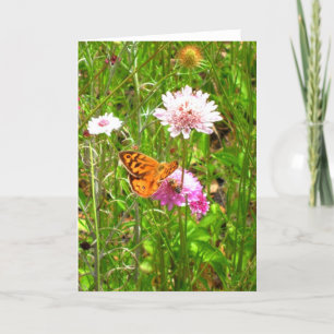 Butterfly Flowers Wenskaart Kaart