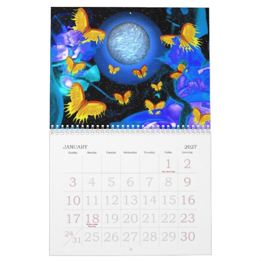 Butterfly Flutterby in Valxart kalender (Jan 2027)