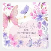 Butterfly  Fluttering  Birthday girl  Vierkante Sticker (Voorkant)