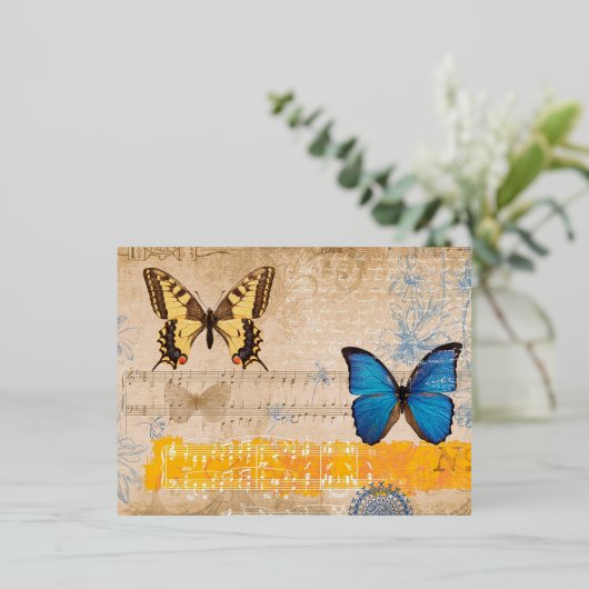 Butterfly Folie Feestdagen Briefkaart (Staand Voorkant)