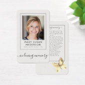 Butterfly Foto Funeral Memorial Poem Kaart (Bureau)