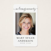 Butterfly Foto Funeral Memorial Prayer Kaart (Voorkant)