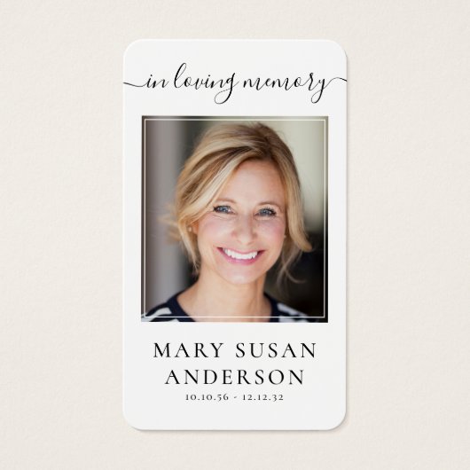 Butterfly Foto Funeral Memorial Prayer Kaart (Voorkant)