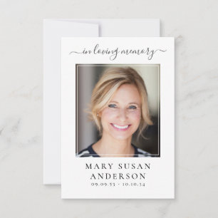 Butterfly Foto Funeral Memorial Prayer Kaart Notitiekaartje