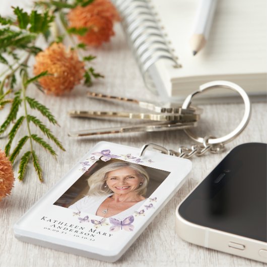 Butterfly Foto Memorial Prayer Sleutelhanger (Voorkant Rechts)