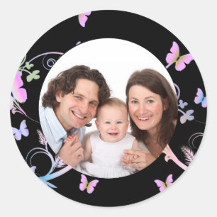 Butterfly/foto Ronde Sticker