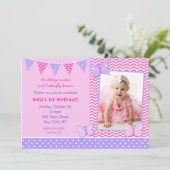 Butterfly Foto van de geboorte Kaart (Staand voorkant)