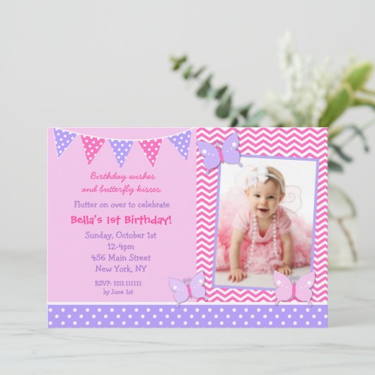 Butterfly Foto van de geboorte Kaart (Staand voorkant)