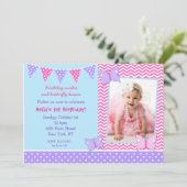 Butterfly Foto van de geboorte Kaart (Staand voorkant)