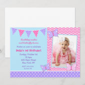 Butterfly Foto van de geboorte Kaart (Voorkant / Achterkant)