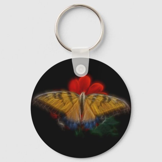 Butterfly Fractal Tiger Swallowtail Sleutelhanger (Voorkant)