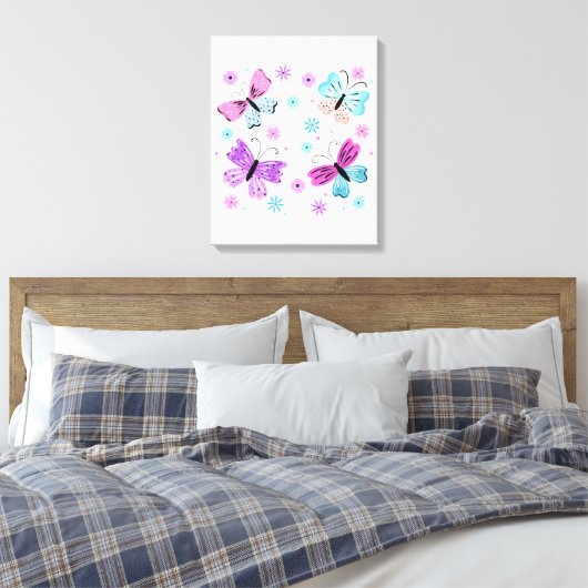 Butterfly Friends Canvas Afdruk (Insitu (Slaapkamer))