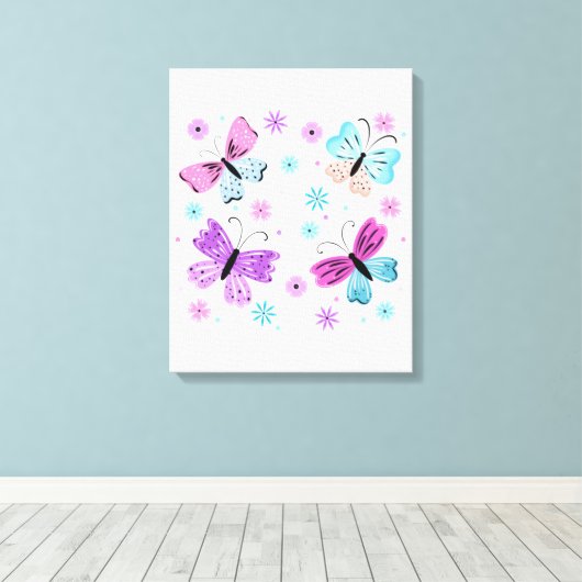 Butterfly Friends Canvas Afdruk (Insitu (Houten vloer))