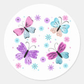 Butterfly Friends Ronde Sticker (Voorkant)