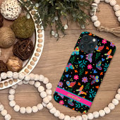 Butterfly Fun Folk Modern Zwart Bloemen Girly Naam Case-Mate iPhone Case