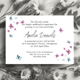  Butterfly Funeral Announcement Kaart
