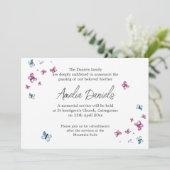  Butterfly Funeral Announcement Kaart (Staand voorkant)