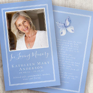 Butterfly Funeral Memorial Prayer Kaart