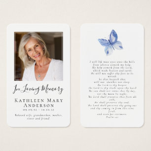 Butterfly Funeral Memorial Prayer Kaart