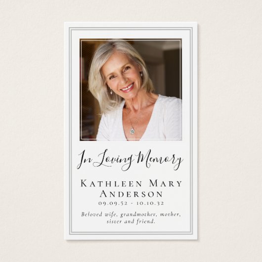 Butterfly Funeral Memorial Prayer Kaart (Voorkant)