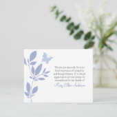 Butterfly Funeral Note Card Flat Bereavement Note Bedankkaart (Staand voorkant)