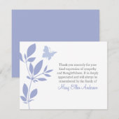 Butterfly Funeral Note Card Flat Bereavement Note Bedankkaart (Voorkant / Achterkant)