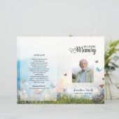 Butterfly Funeral Program sjabloon (Staand voorkant)