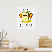 Butterfly Funny Butter met Wings Pun Poster (Keuken)