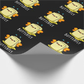 Butterfly Funny Butter With Wings Pun Dark BG Cadeaupapier (Hoek)