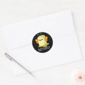 Butterfly Funny Butter With Wings Pun Dark BG Ronde Sticker (Envelop)