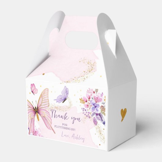 Butterfly Gable Box Garden Florence Baby Birthday Bedankdoosjes (Voorkant Zijde)
