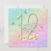 Butterfly Garden 12e verjaardagsfeest uitnodiging (Voorkant)